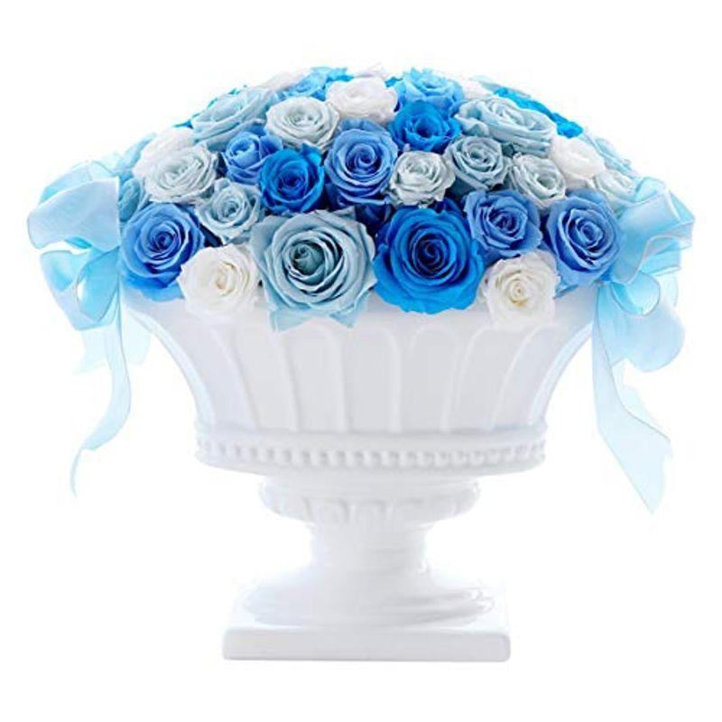 花 還暦祝い まりか メイメイの花 花束 アレンジメント プリザードフラワー ギフト バラ 60本 還暦祝い プレゼント メイメイ アレンジメント 出産 祝い ブルー 直売激安