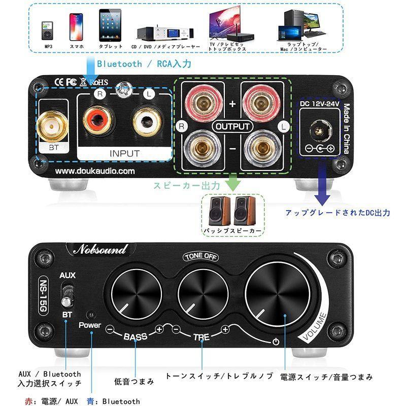 2021 Nobsound NS-15G Mini Bluetooth デジタルアンプ HiFi ステレオ オーディオ パワーアンプ 100｜mei-mei｜07