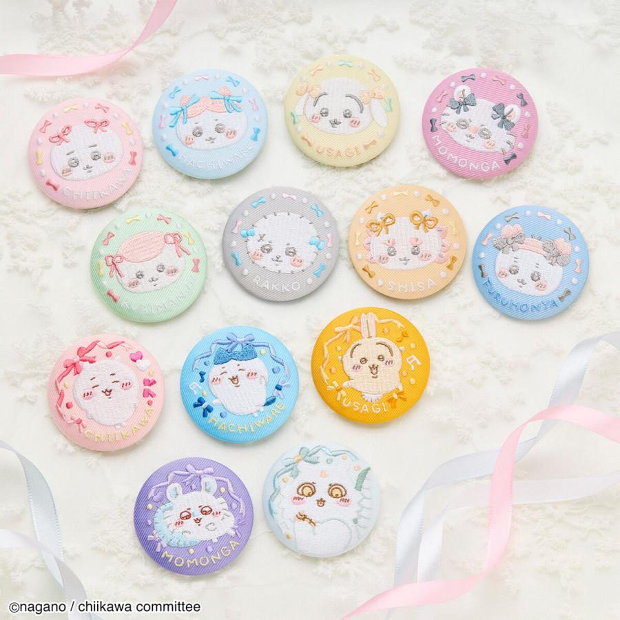 6個バラ売り〕バンダイ ちいかわ 刺繍缶バッジビスケット2 6個 ( 刺繍
