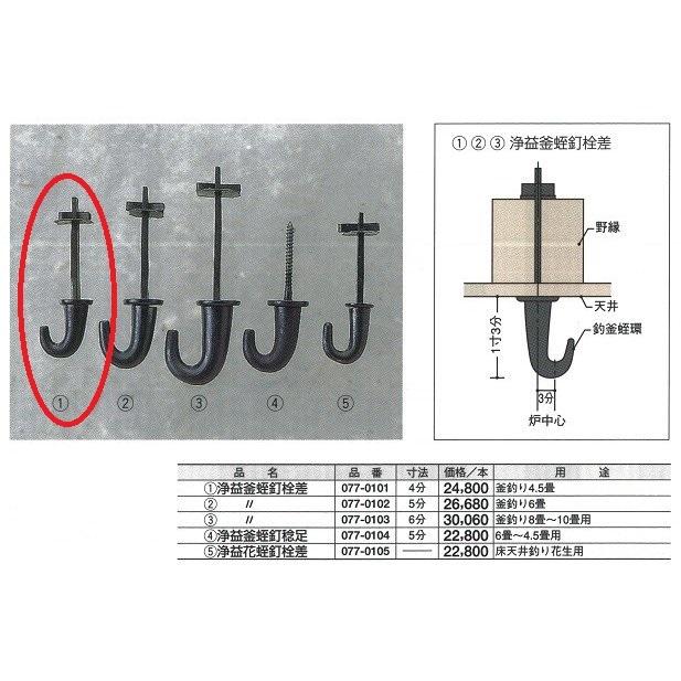 茶室 金物 1 浄益 釜蛭釘 栓差 4(分) DIY : めいぼくや webshop - 通販