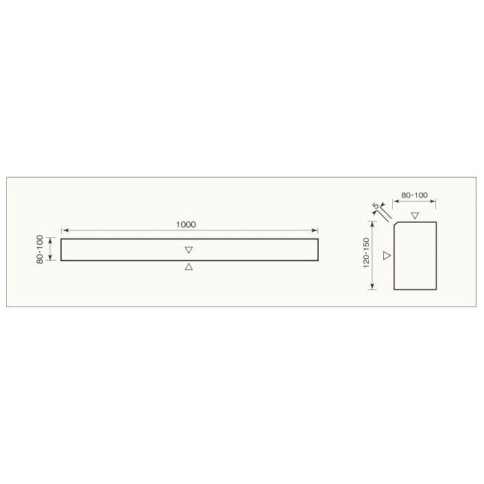 中国産御影石 縁石(框) 　603 本磨き仕上げ80ｘ120ｘ1000mm 　1本単価 75-F - 7