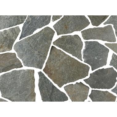 中国産石英岩 フラッシュグリーン 割肌仕上げ 乱形材 乱形x10〜25程度