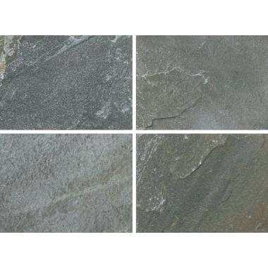 中国産石英岩 シルバーグリーン 割肌仕上げ 方形材 400x400x15〜25程度