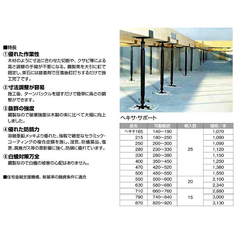 ヘキサ・サポート 280 サイズ 可動範囲 230~330　入数25本