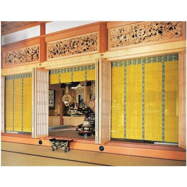 座敷　御簾　２連 1)新大和錦青(2)新大和錦赤1820x1820 / すだれ 簾 御簾 寺 神社