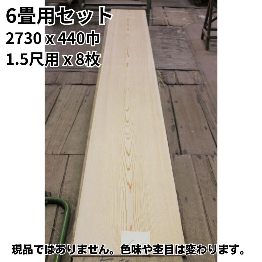 6畳用セット 目透かし天井板 中杢 赤 2730x440巾 1.5尺用x8枚 和室
