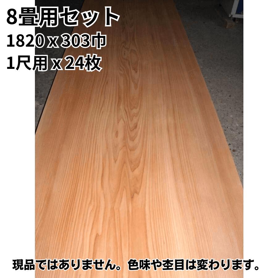 8畳用セット イナゴ天井板 板目 赤 1820x303巾 1尺用x24枚 和室天井板