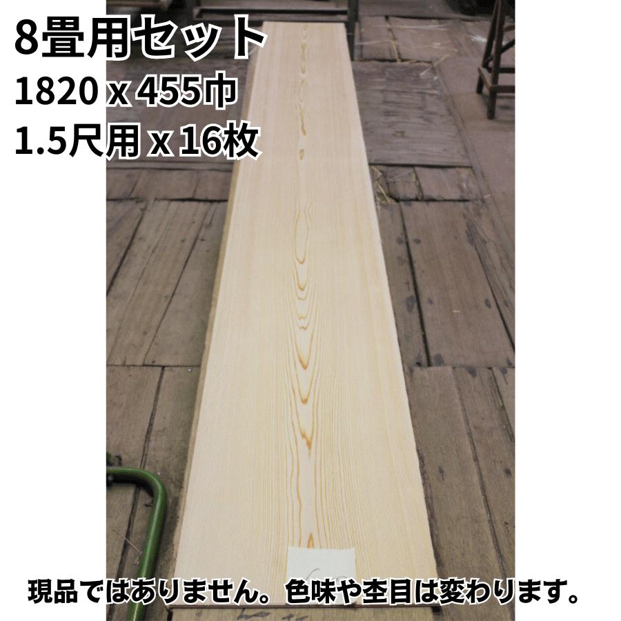 8畳用セット イナゴ天井板 中杢 赤 1820x455巾 1.5尺用x16枚 和室天井