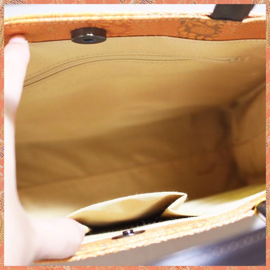 トートバッグ（マチ付）京都・西陣織 正絹フリーバッグ 市松名物裂取