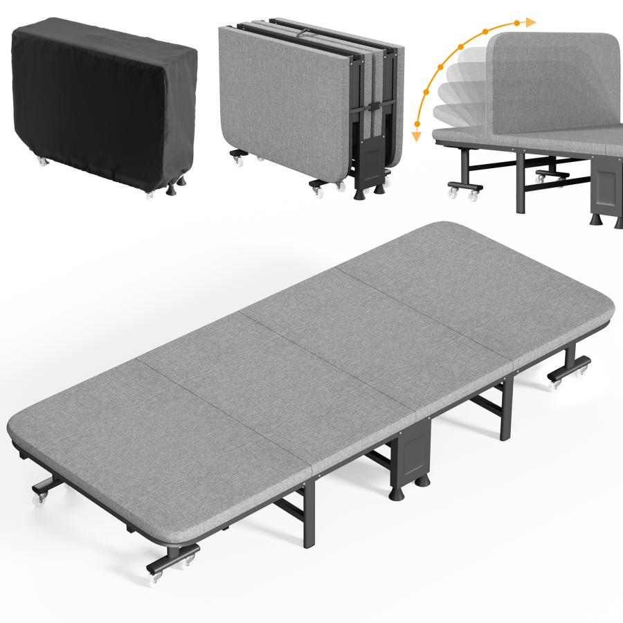 専用出品　折りたたみベッド シングル コンパクト 高反発ウレタン マットレス付 EMOOR 折りたたみ ベッド 専用 マットレス シングル 高反発