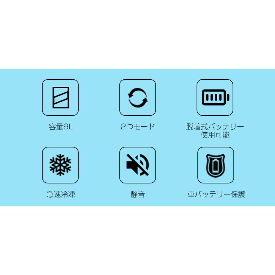 車載冷蔵庫 9L -22℃〜10℃ 持ち運び ポータブル冷蔵庫 急速冷凍 小型 AC100V/DC12V24V 車載/家庭用 急速冷凍 静音 バッテリー内蔵可能 1年保証 DCアダプター付 |  | 01
