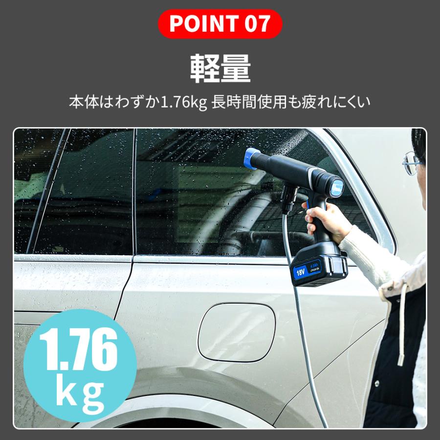 高圧洗浄機 コードレス 充電式 18V 吐出圧力5Mpa 吐出水量3.5L