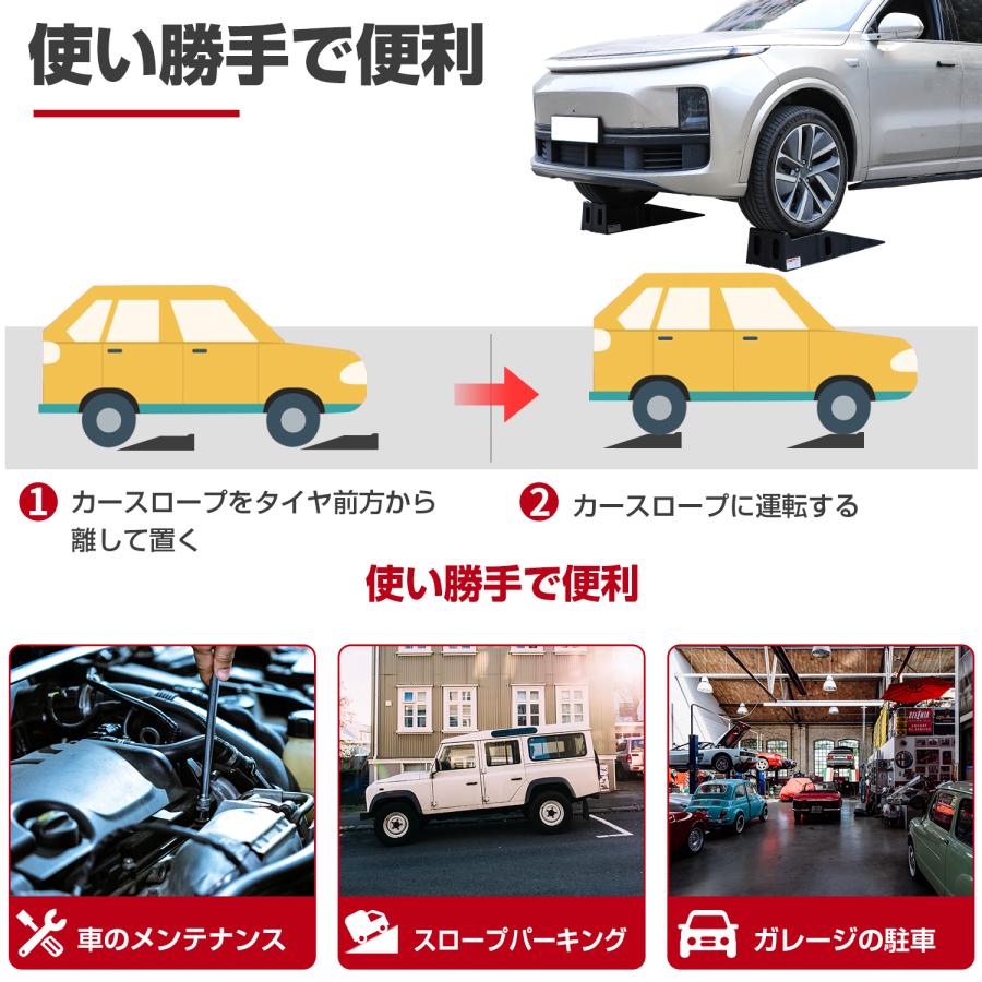 カースロープ ワイド型 耐荷重7t 7000kg 大型車対応 2個セット 分割式