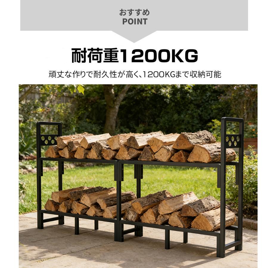薪ラック ログラック 薪ストッカー 薪棚 薪置き 大型 幅200cm ワイド
