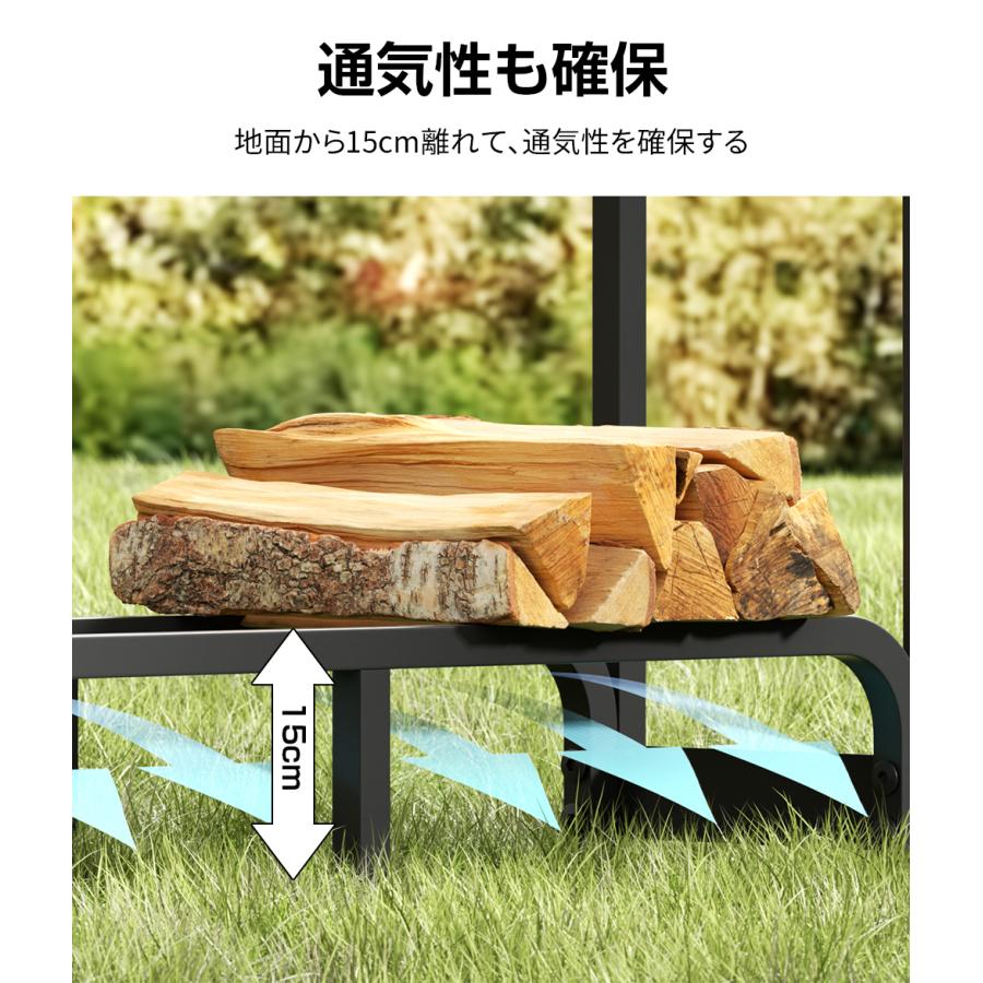 薪ラック ログラック 薪ストッカー 薪棚 薪置き 大型 幅200cm ワイド