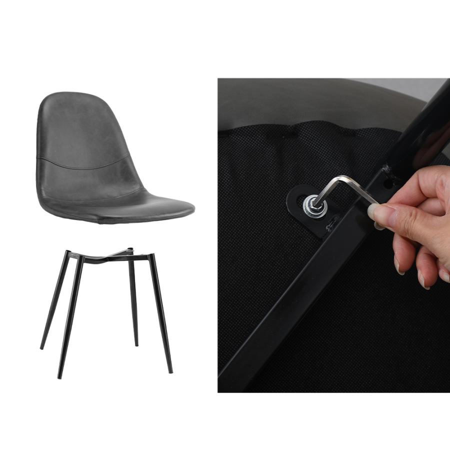 ダイニングチェア イームズチェア 2脚 クッション付 PUレザー