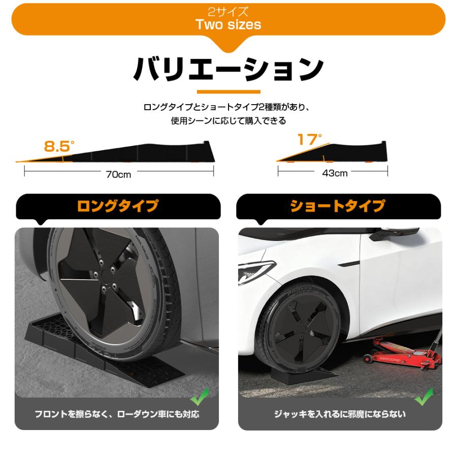 カースロープ 耐荷重5t 5000kg ローダウン車対応 2個セット 分割式