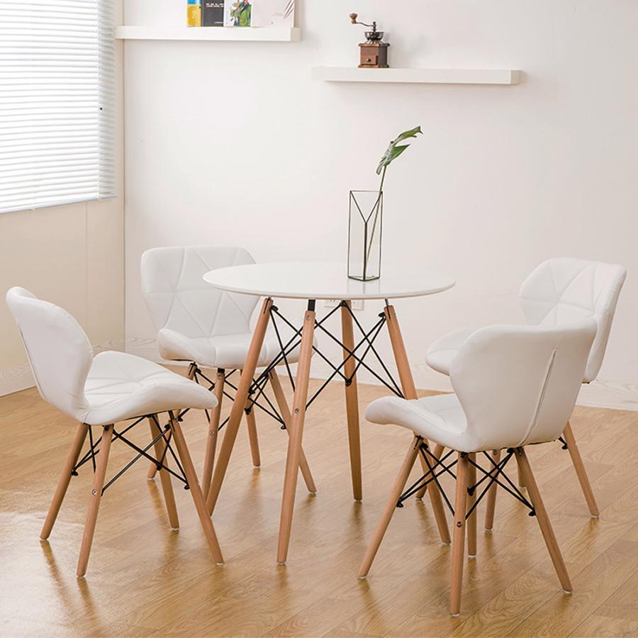 ダイニングチェア 椅子 おしゃれ PUレザー 座面 木脚 イームズ