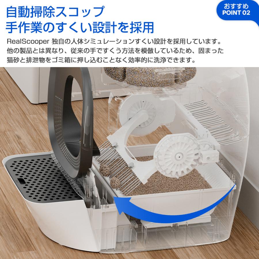 RealScooper 自動猫トイレ 大型 多頭飼い 飛散防止 自動猫砂補充 RealScooper 自動猫トイレ 大型 多頭飼い 飛散防止 自動猫砂補充