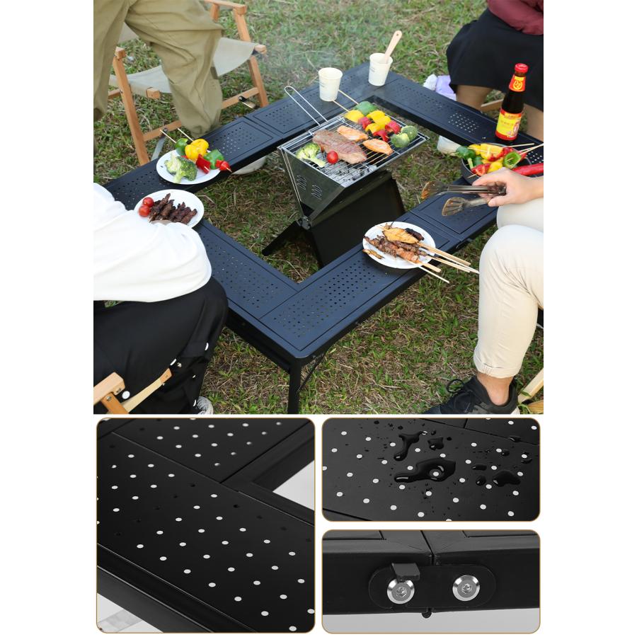 アウトドアテーブル 折りたた 軽量 レジャーテーブル 焚火テーブル 高