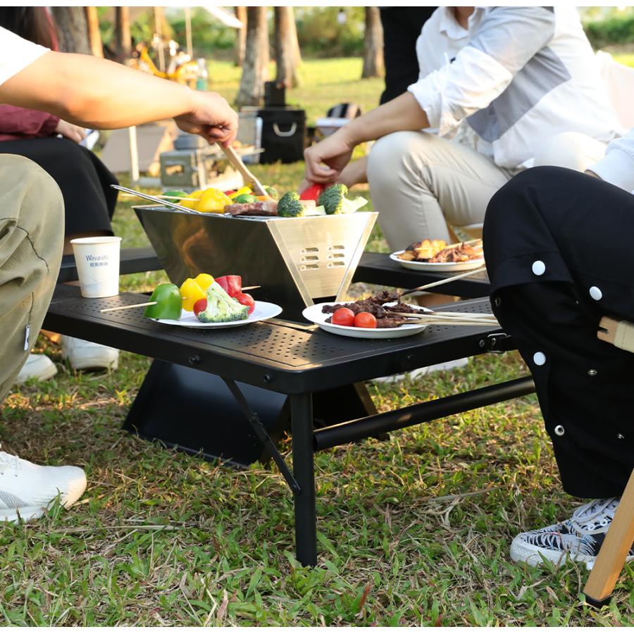 SOUTH FIELD 折りたたみBBQテーブル 125×80cm 焚き火台対応 SOUTH FIELD 折りたたみBBQテーブル 125×80cm 焚き火台対応