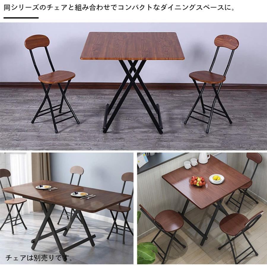 折りたたみテーブル ダイニングテーブル テーブル 食卓 パソコンテーブル 60×60cm 軽い おしゃれ 完成品 組み立て不要 作業台 リビングテーブル 在宅勤務｜meichepro｜08