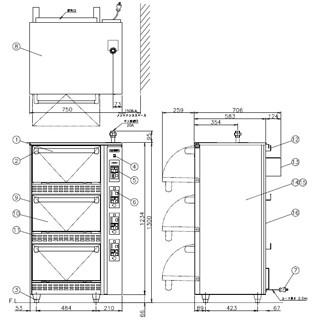 コメットカトウ　炊飯器　CRA2-Nシリーズ　スタンダードタイプ　750×707×1300　CRA2-150N-PS　ガス式　ＬＰＧ(プロパンガス)