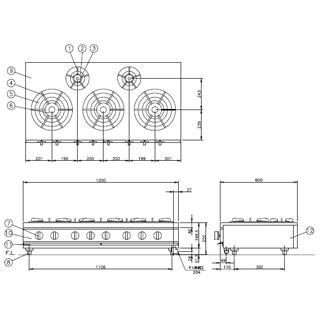 コメットカトウ　ガスレンジ　XYSシリーズ　D=600　XYS-12605T-C　XYSカウンタータイプ　ＬＰＧ(プロパンガス)　1200×600×250