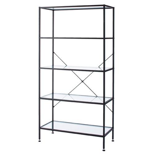 スリムガラスラック 5段ブラック
