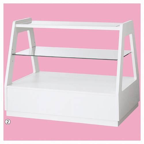 木製フレーム3段テーブル ホワイト