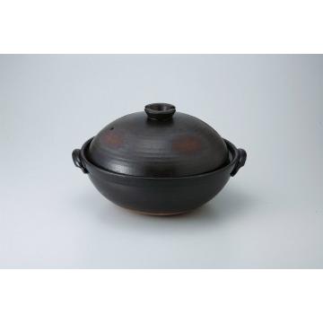 和食器 黒 8号蒸し鍋(サナ付) 37V443-21 まごころ第37集