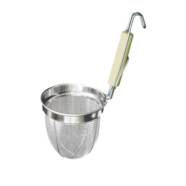 18-8　木柄うどんてぼ　10メッシュ