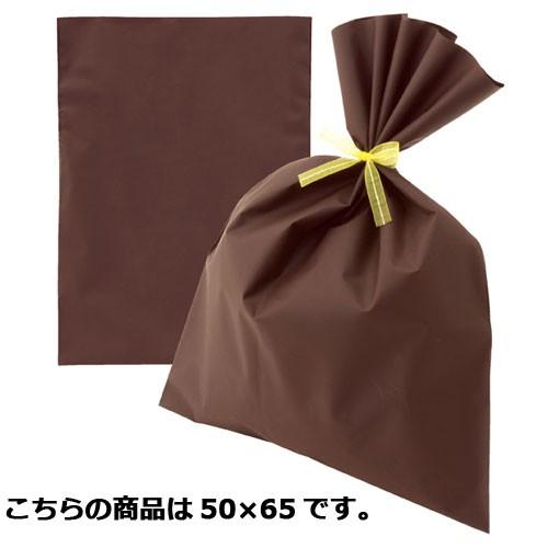 無地 梨地ギフトバッグ ブラウン 50×65 10枚