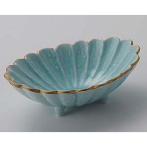 和食器 ミ019-098 鳴海青地菊型向付