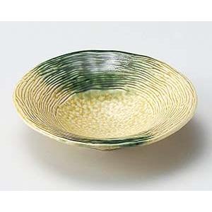 和食器 ユ040-228 黄瀬戸織部吹5.5浅鉢