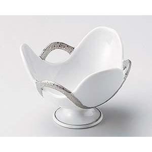 和食器 ミ054-188 プラチナ透かし三ッ山高台小鉢