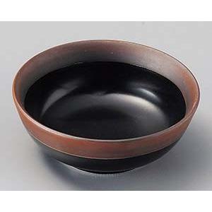 和食器 ホ096-228 黒マット渕錆松花堂丸鉢