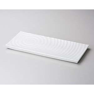 和食器 タ134-098 白釉波紋長角尺2寸皿