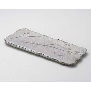 【まとめ買い10個セット品】和食器 メ156-038 黒窯変14.0長角皿【キャンセル/返品不可】