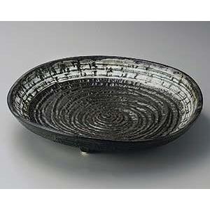 和食器 ト172-158 灰釉白流し尺皿