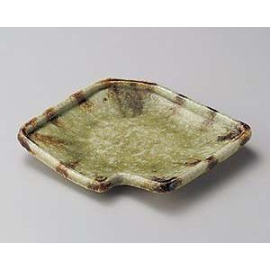 和食器 ミ204-168 灰釉流し鍵型前菜皿