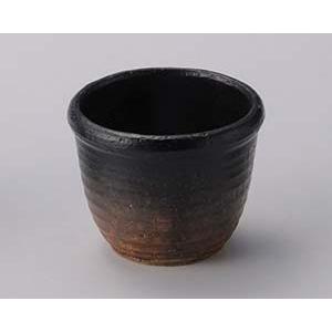 和食器 ユ303-318 備前黒吹玉そば猪口