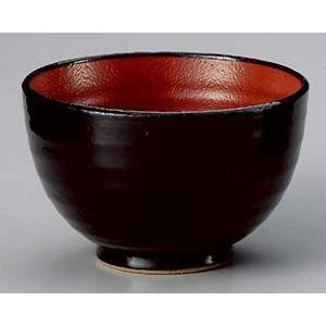 和食器 テ339-168 赤と黒夏目深5.0丼