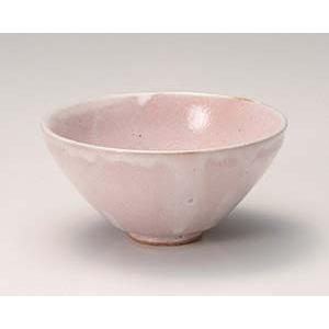 和食器 イ392-248 ピンク志野夏目抹茶碗
