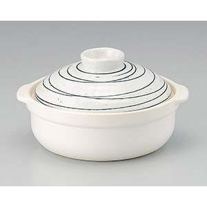 和食器 コ405-568 石目 粉引黒ライン9号鍋