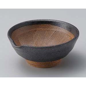 和食器 カ419-198 黒結晶4.0片口すり鉢