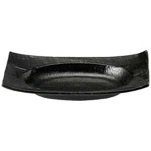 和食器 ロ464-138 瀬戸黒 10.0寸長角四方楕円鉢