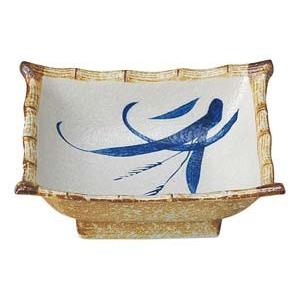 和食器 ヤ461-638 白淡雪ススキ 角刺身鉢