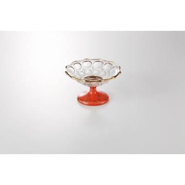 和食器 ガラスオレンジ 高台4.0平鉢 37K109-01 まごころ第37集