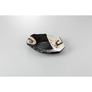 和食器 黒織部 前菜皿 37K181-13 まごころ第37集